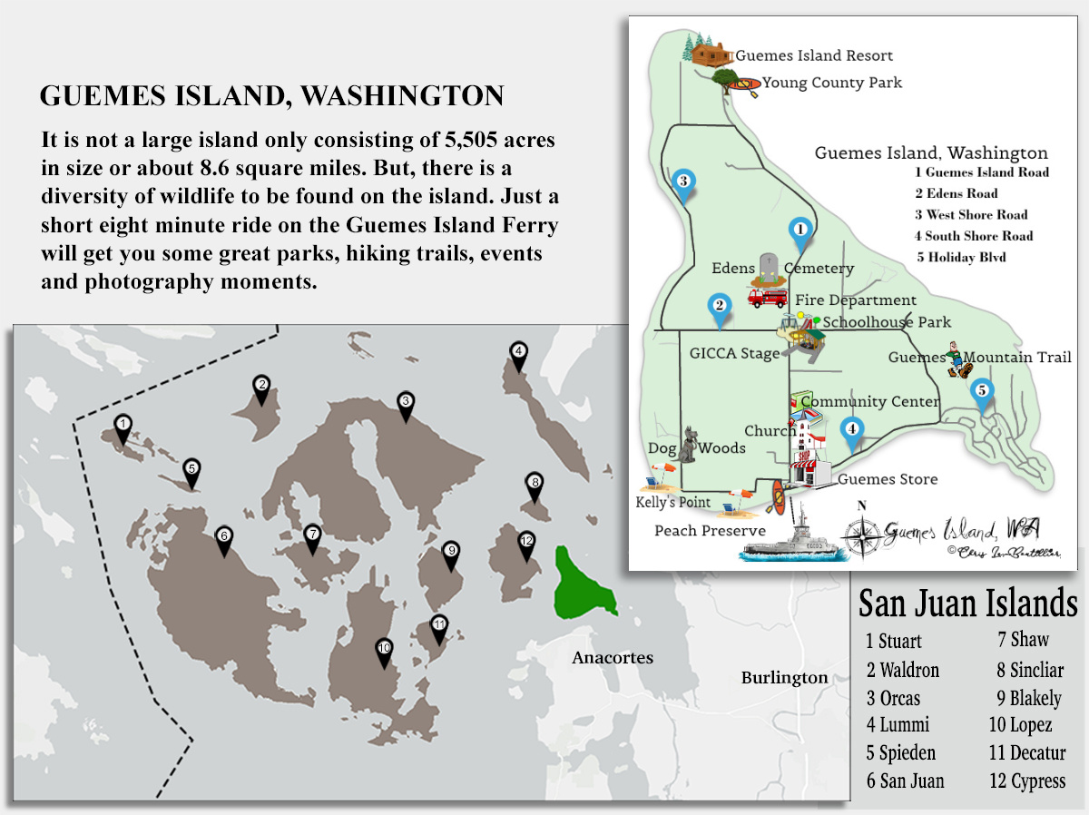Map Guemes Island Washington USA